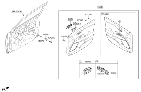 2023 Kia Rio Trim-Front Door Diagram