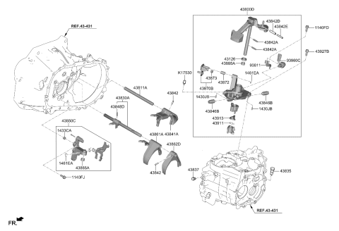 2022 Kia Rio Gear Shift Control-Manual Diagram