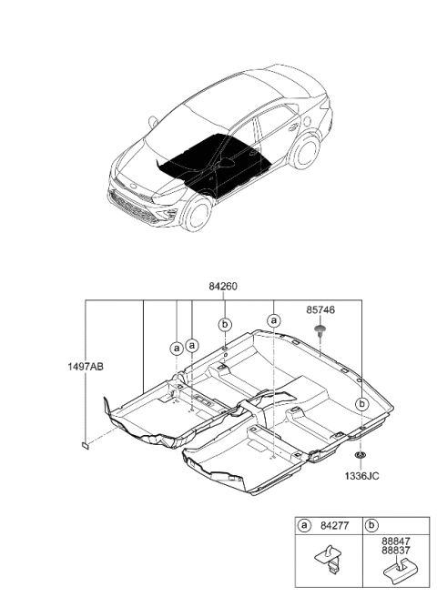 2023 Kia Rio Carpet Assembly-Floor Diagram for 84260H9000WK