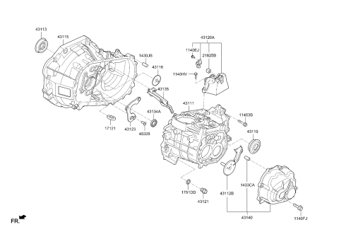 2023 Kia Rio Case-Manual TRANSMIS Diagram for 4311126600