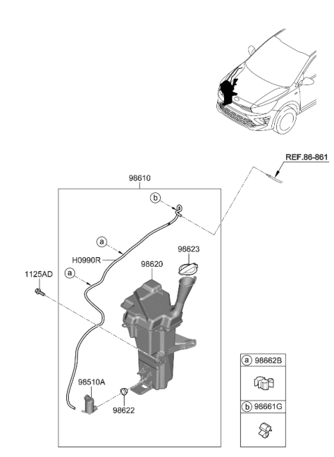 2022 Kia Rio Windshield Washer Diagram 1