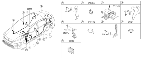 2022 Kia Rio Wiring Harness-Floor Diagram