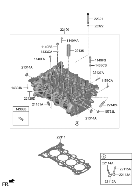 2023 Kia Rio Gasket-Cylinder Head Diagram for 223112M011