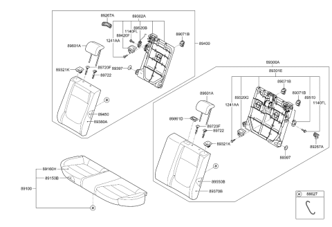 2023 Kia Rio Frame & Pad Assembly-Rear Diagram for 89150H9000