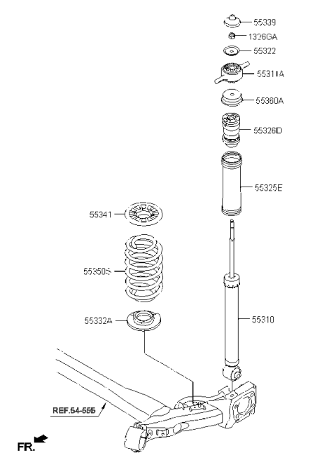 2023 Kia Rio Rear Spring & Strut Diagram