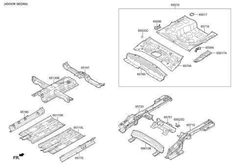 2023 Kia Rio Panel-Floor Diagram 1