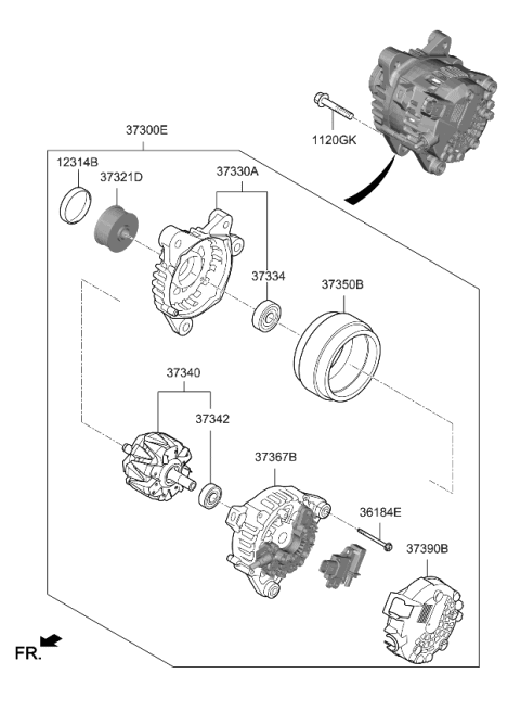 2023 Kia Rio Cover Diagram for 373902M400