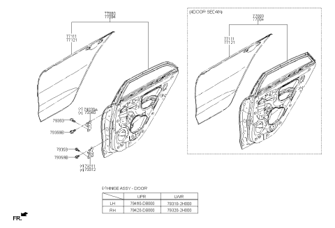 2021 Kia Rio Rear Door Panel Diagram