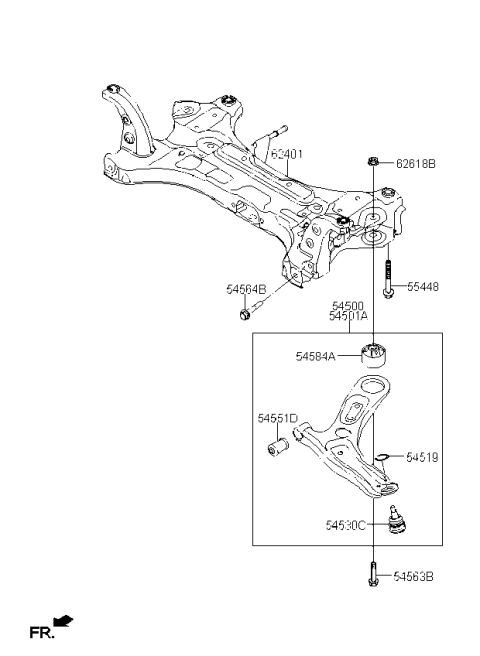 2022 Kia Rio Front Suspension Crossmember Diagram