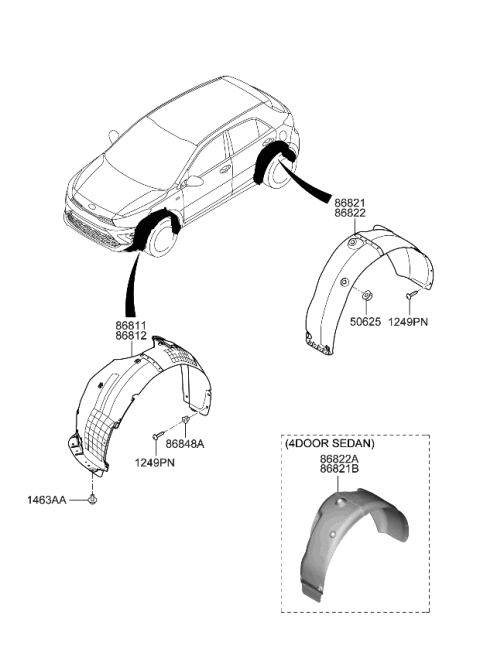 2023 Kia Rio Wheel Guard Diagram