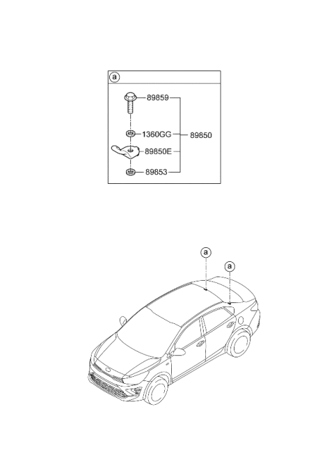 2021 Kia Rio Child Rest Holder Diagram