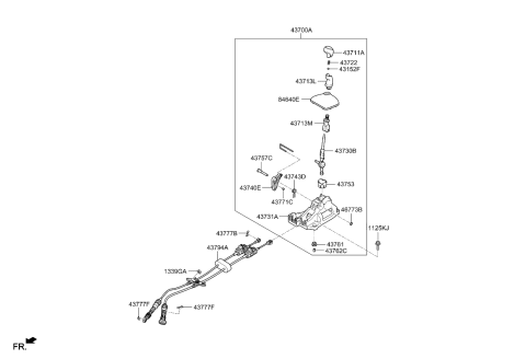 2023 Kia Rio Cable Assembly-Mta Lever Diagram for 43790H9260