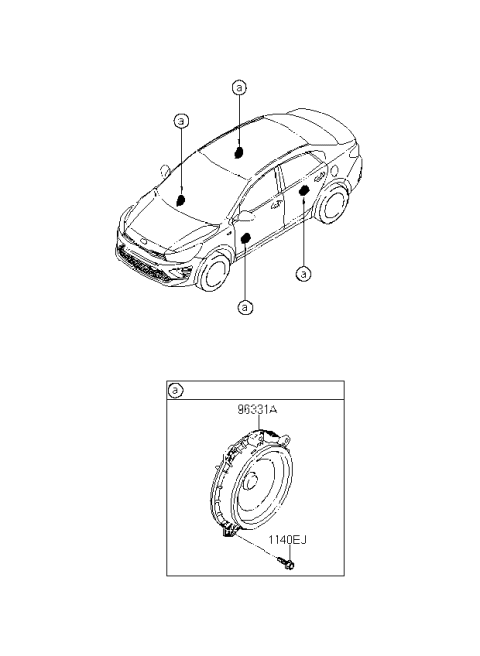 2022 Kia Rio Speaker Diagram