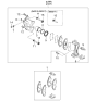 Diagram for 2006 Kia Spectra Brake Caliper - 581302F100