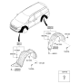 Diagram for Kia Sedona Wheelhouse - 86811A9000