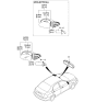 Diagram for 2007 Kia Spectra SX Car Mirror - 876112F050