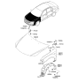 Diagram for 2009 Kia Optima Hood Hinge - 791202G500