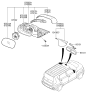 Diagram for Kia Mirror Actuator - 876223X000