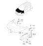 Diagram for Kia Soul Hood Hinge - 79110B2000