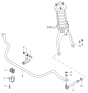 Diagram for 2002 Kia Sportage Sway Bar Bushing - 0K01V34156