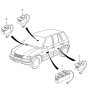 Diagram for 1997 Kia Sportage Power Window Switch - 0K08L6637096