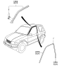 Diagram for 1998 Kia Sportage Door Seal - 0K01158770