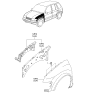 Diagram for 1998 Kia Sportage Fender - 0K01F52221A