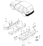 Diagram for 2000 Kia Sportage Bumper Reflector - 0K01F51650A