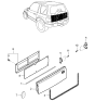 Diagram for 1998 Kia Sportage Weather Strip - 0K01162771