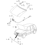 Diagram for 2002 Kia Sportage Hood Cable - 0K08156710C