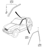 Diagram for 2002 Kia Sportage Door Seal - 0K07658770