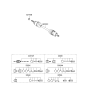 Diagram for 2010 Kia Sportage Axle Shaft - 496001F001