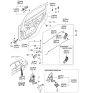 Diagram for 2001 Kia Rio Door Striker - 0K30A58361