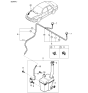 Diagram for 2000 Kia Rio Windshield Washer Nozzle - 0K24167510