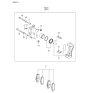 Diagram for 2001 Kia Rio Brake Caliper - 58110FDB00