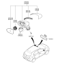 Diagram for Kia Mirror Actuator - 876121E500