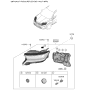 Diagram for 2021 Kia Sorento Headlight - 92102P4000