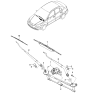 Diagram for 2005 Kia Rio Windshield Wiper - 983201G000