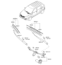 Diagram for 2011 Kia Sportage Wiper Arm - 983103W000