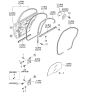 Diagram for 2001 Kia Spectra Door Hinge - 0K2A172210A