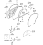 Diagram for 2002 Kia Spectra Door Hinge - 0K2AA73210A