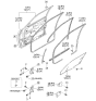 Diagram for 2000 Kia Spectra Door Seal - 0K2A159770B