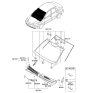 Diagram for 2007 Kia Rio Windshield Washer Nozzle - 986301G100