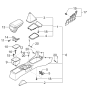 Diagram for 2001 Kia Spectra Center Console Base - 0K2N564410A75