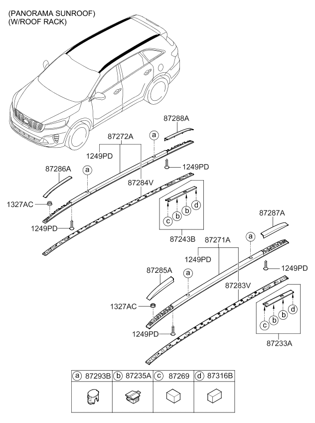 Kia 87270C5500 Roof Rack Assembly Left Hand 87270C5500 Kia Roof Rack Assembly Left Hand