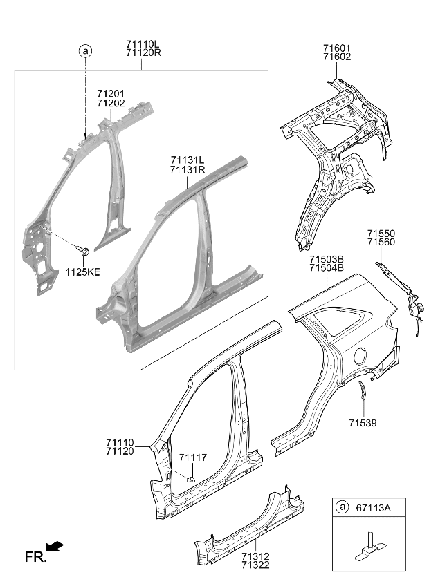 71602C6000 Kia Quarter Inner Panel Assembly Right Hand