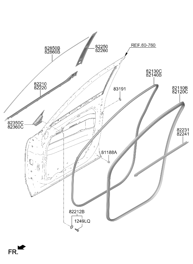 Kia 82260S9100 GARNISH ASSY-DR FRAM 82260S9100 Kia GARNISH ASSY-DR FRAM