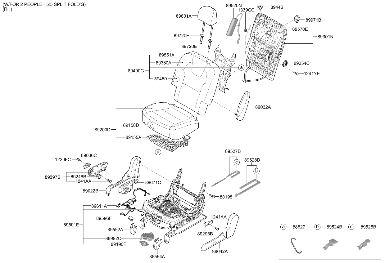 89460S9631XNG Kia Rear Seat Back Covering