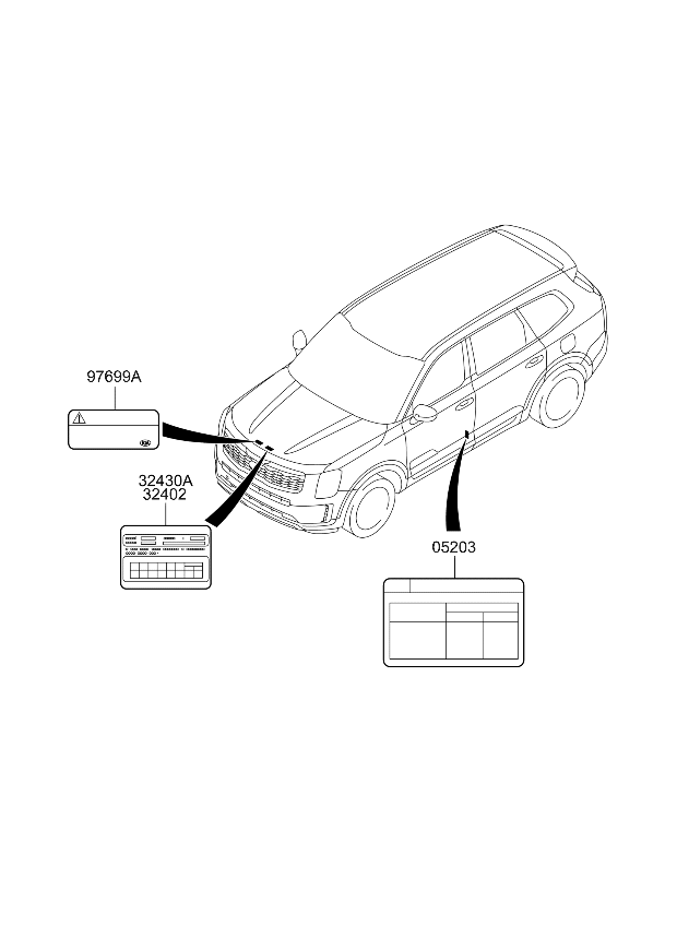 Kia 324503L396 Emission Label 324503L396 Kia Emission Label