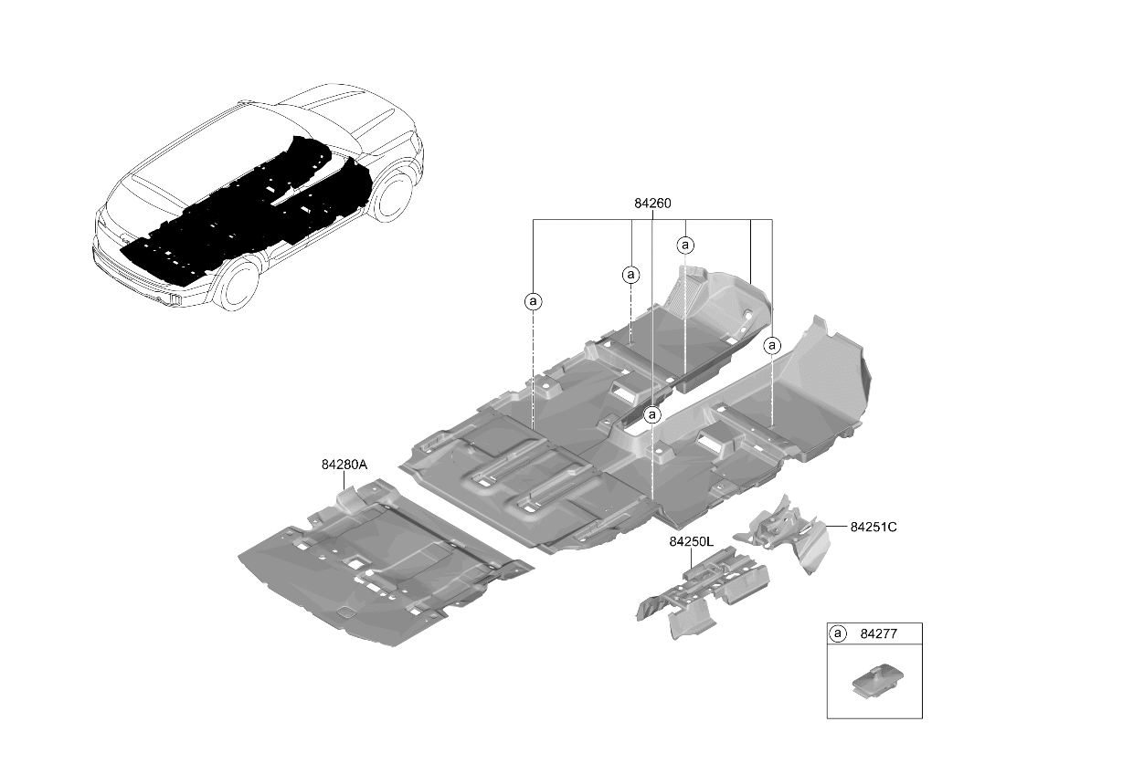 84260S9500WK Kia Floor Carpet Assembly